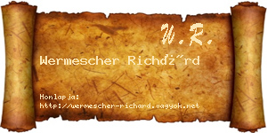 Wermescher Richárd névjegykártya